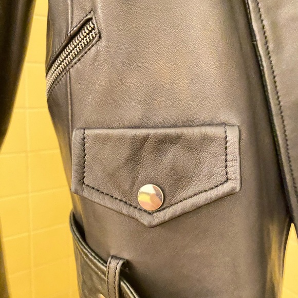 Zara Black Leather Jacket - Picture 4 of 8